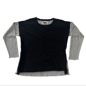 Lafayette 148 Women’s Long Sleeve Sweater L Size Zip Colorblock Cashmere Blend